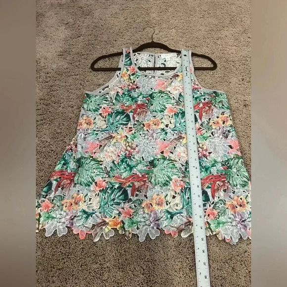 Anthropologie inari fiore floral cut out tank top sleeveless medium colorful - Picture 15 of 16